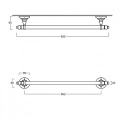 SIMAS Accessori Вешалка для полотенец, 60см,цвет ,бронза