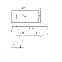 BETTE Loft Ванна с шумоизоляцией 180х80х42, BetteGlasur® Plus, цвет белый