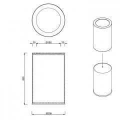 Decor Walther Rooms Ведро для мусора со вставкой из нерж стали 32х20х20 см, цвет Gold matt