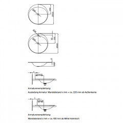 Bette Lux Oval Couture Раковина встраиваемая 500х500х100 мм, c 1 отв под смеситель, цвет белый (СПЕЦЦЕНА со склада)