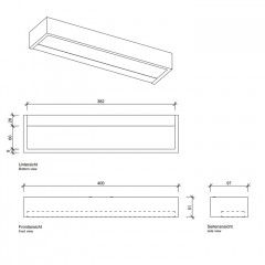 Decor Walther Box 1-40 N LED Светильник на зеркало 40x10x5см, светодиодный, 1x LED 20.6W, цвет: черный матовый