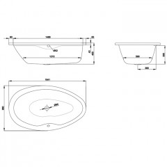 Bette Pool Ванна овальная 164х96х45, с самоочищающимся покрытием BetteGlasur ® Plus, белая( для удлиненного слив-перелива)