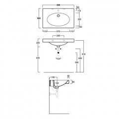 Simas Lft Spazio раковина консоль подвесная с 1 отв.(пробитым вручную) под смеситель 80х49,5см, цвет черный