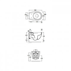 SIMAS Vignoni унитаз подвесной безободковый "Rimless" 56*36,5см, без крепежа F85, цвет: moka matt