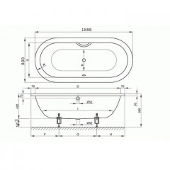 BETTE Starlet Flair Oval Ванна 188х88х42, с шумоизоляцией, с самоочищающимся покрытием Glaze Plus, белая (подходит слив-перелив B603-)