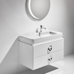 Simas Henges База под раковину подвесная 100x52xh52 см, с 2 ящиками, цвет белый глянцевый