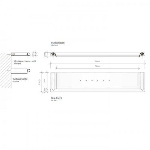 Decor Walther Mikado ABL40 Полочка 40x8.2см, цвет: хром