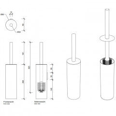 Decor Walther Bar WBG Туалетный ершик, подвесной, цвет: хром