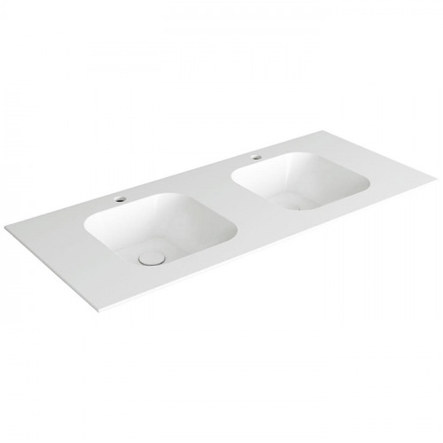 SIMAS WAVE Раковина двойная на столешницу 120x50xh14,5 см, по 1 отв под смеситель на раковину ,цвет белый