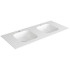 SIMAS WAVE Раковина двойная на столешницу 120x50xh14,5 см, по 1 отв под смеситель на раковину ,цвет белый