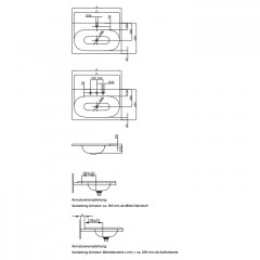 BETTE COMODO Раковина встраиваемая на столешницу 800×495×120 мм, без отв под смес.и перел. с крепл. в компл.цвет белый (СПЕЦЦЕНА со склада)
