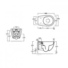 SIMAS Vignoni унитаз подвесной безободковый 56*36,5см, смыв Tornado, без крепежа F85, цвет: черный матовый