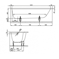 Bette Space S Ванна встраиваемая с шумоизоляцией 170х75х42 см, исполнение правое, цвет белый