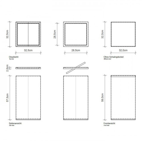 Decor Walther DW 215 Корзина для белья 32x32x58см, цвет: черный матовый