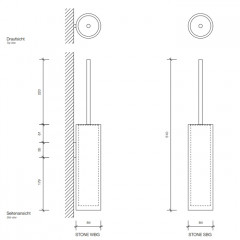 DECOR WALTHER STONE SBG Ершик для унитаза, напольный, цвет белый/хром