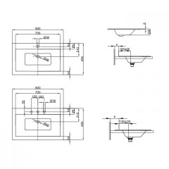 BETTE Loft Раковина встраиваемая сверху 800х495х100 мм, без перелива, без отв под см. цвет белый (СПЕЦЦЕНА со склада)