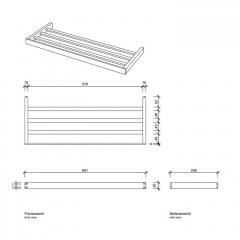 DECOR WALTHER CONTRACT CT KHT Полка для полотенец 600х240х30 мм., цвет черный матовый