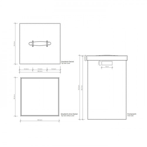 Decor Walther Brownie WB Корзина для белья 38.5x38.5x60.5, с крышкой, цвет: черная кожа