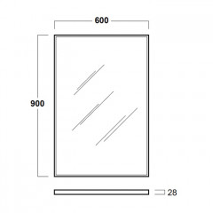 SIMAS Frozen Зеркало 90х60 см, рама хром