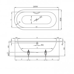 BETTE Starlet II Ванна с шумоизоляцией 185x85x42 cm, с самоочищающимся покрытием Glaze Plus, белая