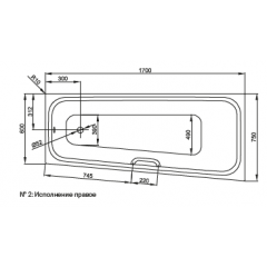 Bette Space S Ванна встраиваемая с шумоизоляцией 170х75х42 см, исполнение правое, цвет белый