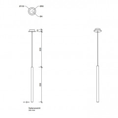 Decor Walther Pipe 1 Светильник потолочный 3.5xh70-220см, светодиодный, 1x LED 6.5W, цвет: розовое золото
