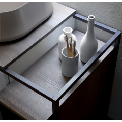 Simas Frame Металл.структура 105x57xh72 с ящиком с мех.открывания push pull и с открытым элементом. Сифон имонт.набор включены. цвет серый ясень