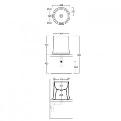 SIMAS Sharp раковина накладная высокая , d42см h 44 см, без отв. под смеситель цвет navy matt