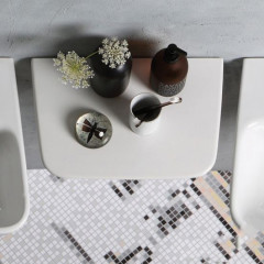 Simas Degrade Полка 40х27см подвесная с креплениями, цвет: белый