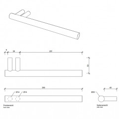 Decor Walther Bar HTH Полотенцедержатель 25см, цвет: черный матовый