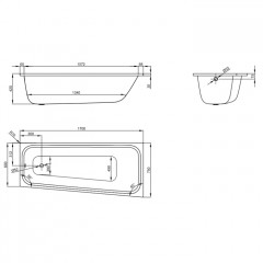 Bette Space S Ванна встраиваемая с шумоизоляцией 170х75х42 см, исполнение правое, цвет белый