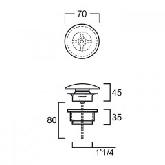 SIMAS Донный клапан, клик-клак, с керамической крышкой, цвет белый глянцевый
