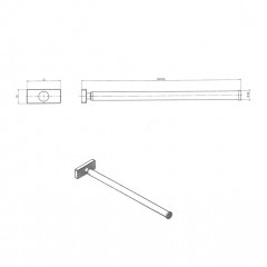 Decor Walther DW 730 Полотенцедержатель 53см, подвесной, цвет: хром