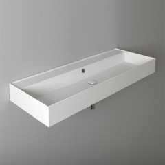 SIMAS AGILE Раковина подвесная 121х46 см, с переливом, без отв. под смеситель,цвет белый