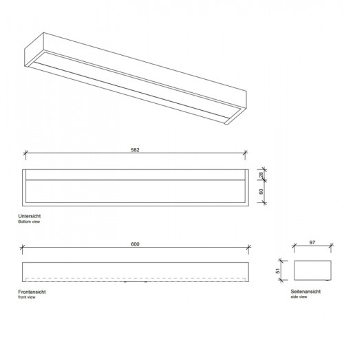 Decor Walther Box 1-60 N LED Светильник на зеркало 60x10x5см, светодиодный, 1x LED 32.8W, цвет: хром