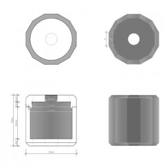 Decor Walther Kristall KB Диспенсер для салфеток 15x15см, хрустальное стекло, цвет: антрацит