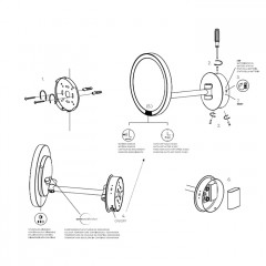 Decor Walther Round Just Look WR Косметическое зеркало 21.5см, подвесное, увел. 5x, подсветка LED, цвет: хром