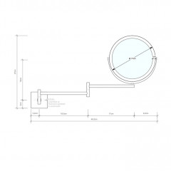 Decor Walther SP 28/2/V Косметическое зеркало 17см, подвесное, увел. 5x, цвет: золото