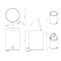 Decor Walther TE 50 Ведро 23.5xh32см, с педалью и крышкой, softclose, цвет: хром
