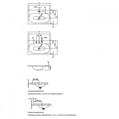 BETTE COMODO Раковина встраиваемая на столешницу 800×495×120 мм, с 1 отв под смес, с крепл. в компл.цвет белый (СПЕЦЦЕНА со склада)