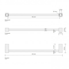Decor Walther Corner HTE40 Полотенцедержатель 40см, цвет: золото