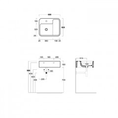SIMAS HOP Раковина чаша подвесная 60x50xh18 см, без отв. для смесителя, цвет белый