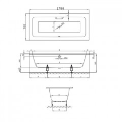 BETTE One Ванна с шумоизоляцией 170х70х42, с самоочищающимся покрытием BetteGlasur ® Plus цвет белый