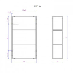 Decor Walther ET 6 Шкафчик открытый 35x15x60см, стекло сатинированное, цвет: хром