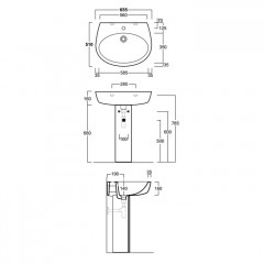 Simas Lft Spazio/E-LINE Пьедестал для раковины LFT05 и EL05, белый