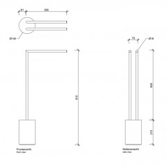 Decor Walther Stone HT2 Полотенцедержатель 41xh81см, цвет: белый / матовая сталь