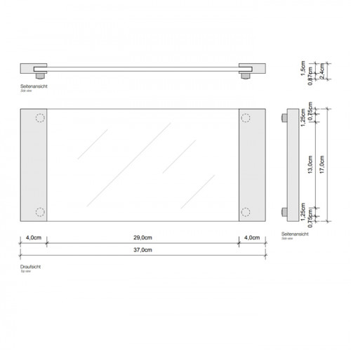 Decor Walther Classic Tab 37 Лоток универсальный 37x17см, прозрачное стекло, цвет: золото