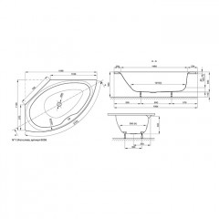 Bette Pool III Ванна левосторонняя 160 x 113 x 45 cm, с самоочищающимся покрытием BetteGlasur ® Plus, белая