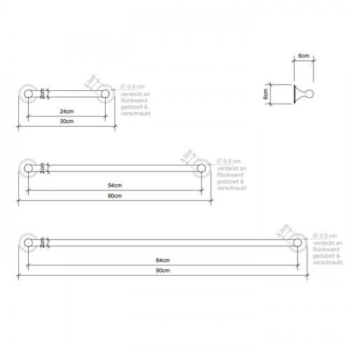 Decor Walther Classic HTE60 Полотенцедержатель 60см, цвет: хром