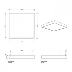 Decor Walther Cut 40 N LED Светильник потолочный 40x40x7см, светодиодный, 1x LED 20.1W, цвет: хром
